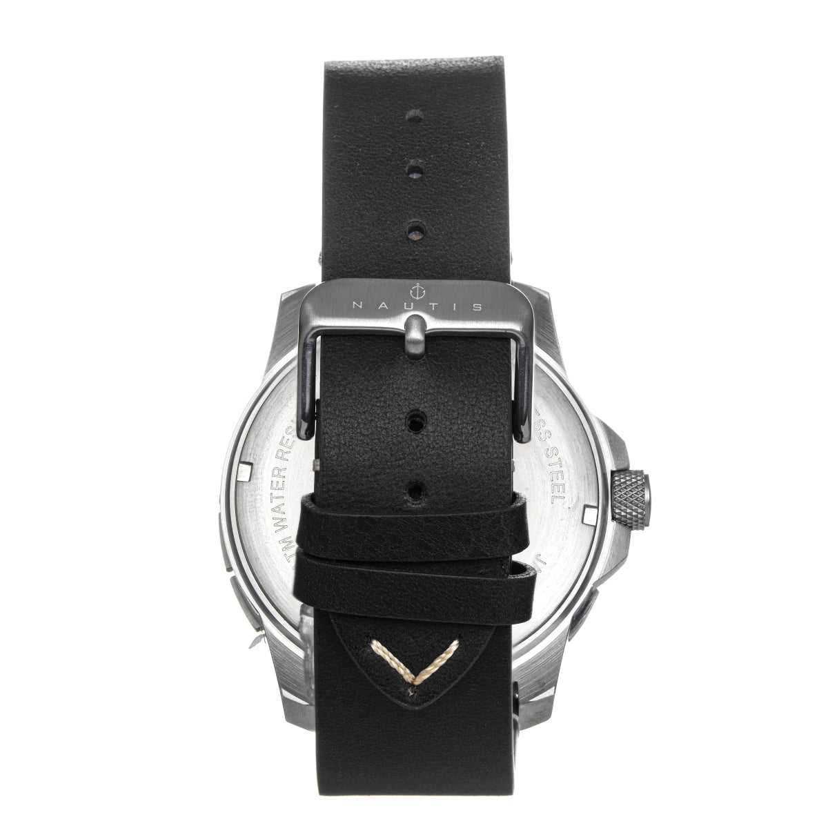 Nautis Dive Pro 200 Leather-Band Watch w/Date - Orange/Black - GL1909-H