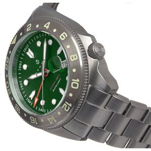Nautis Global Dive Bracelet Watch w/Date - Forest Green - 18093G-D