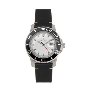 Nautis Dive Pro 200 Leather-Band Watch w/Date - Black/White - GL1909-B