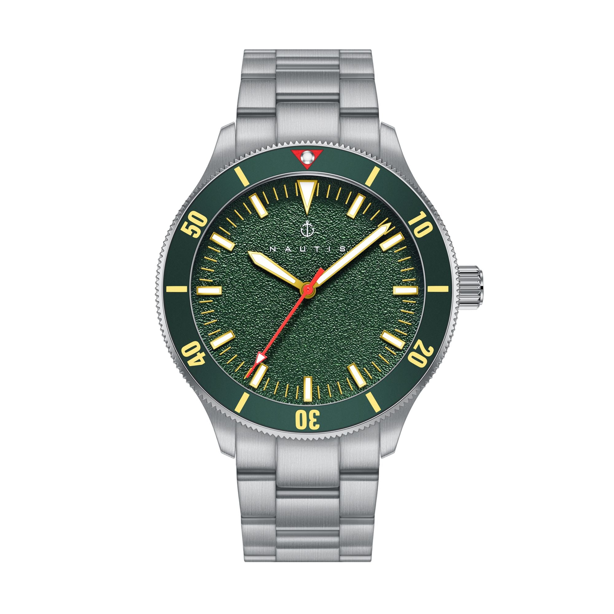 Nautis Deacon Bracelet Watch - Silver/Green - NAUN101-2