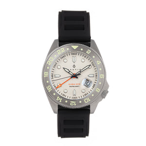 Nautis Global Dive Rubber-Strap Watch w/Date - White - 18093R-E
